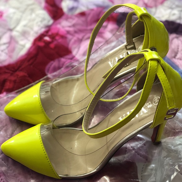 Trendy Neon heels shoes. 3,5 inch - Picture 5 of 8